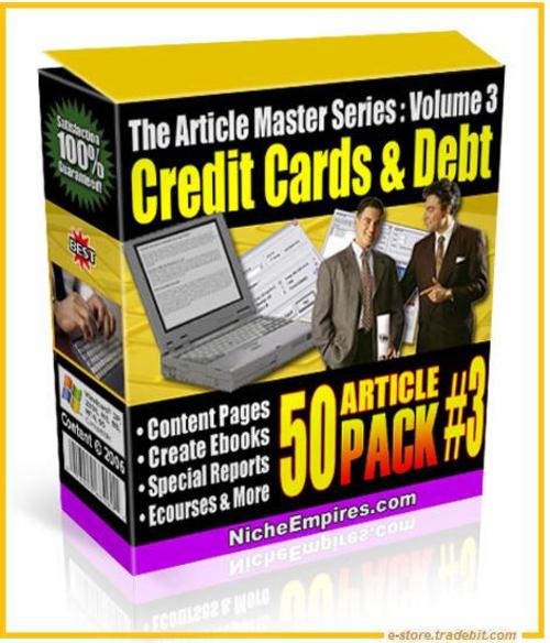 Product picture Credit Cards & Debt 50 Articles (MRR)