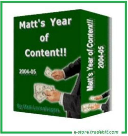 Product picture Matts Year of Content part 1, 2 & 3 - Uncover Niche Markets